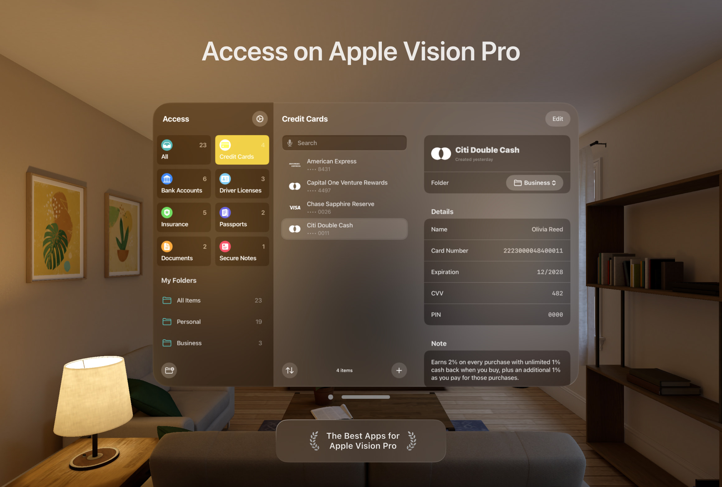 Access on Apple Vision Pro